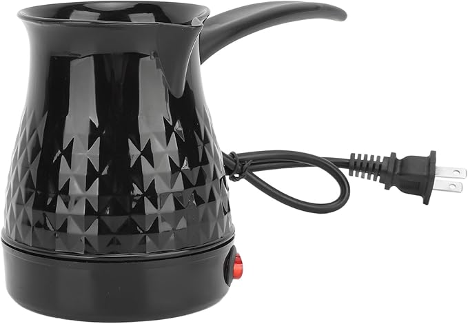 Asixxsix Turkish Electric Coffee Pot Portable ABS Stainless Steel Coffee Maker Machine with Dual System Even Heating Coffee Pot with Removable Handle for Tea Coffee