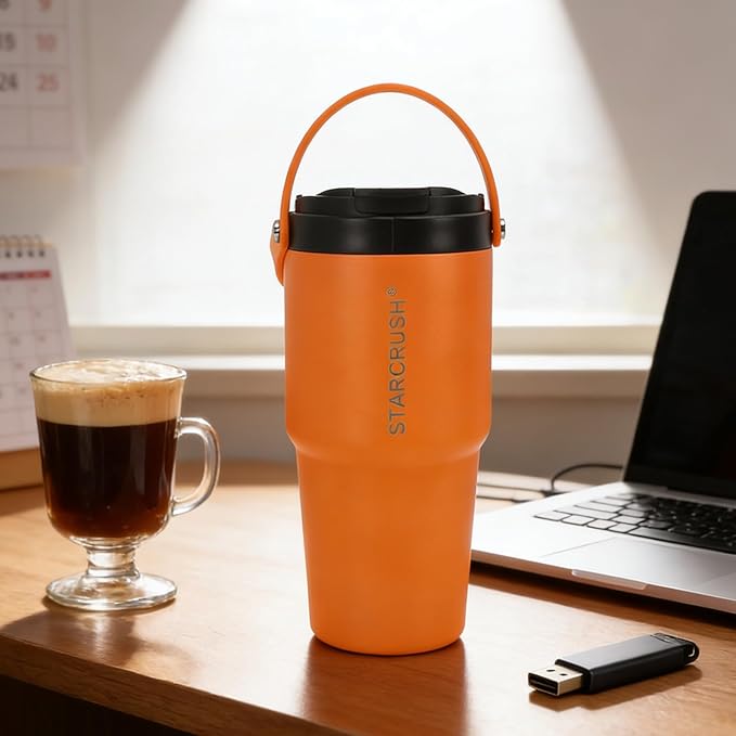 BAFOVY Portable Extraction Coffee Cup Stainless Steel USB Charging Electric Coffee Maker with 600ml Capacity and 12h Heat Retention for Travel and Outdoor