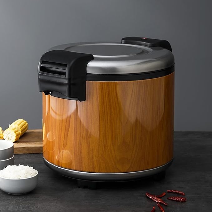 Commercial Rice Warmer(Not Rice Cooker)Constant Temperature 65°CNon-Stick Inner Pot Electric Rice WarmerCommercial 23L Electric Thermal Insulation Pot100W 110V(Color:Wood Grain Style)
