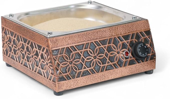 Traditional Handcrafted Copper Sand Coffee Maker Machine – With 5-Pots – 1000 W 110 Volt – Authentic Turkish Coffee Experience rich in foam