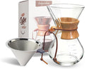 Pour Over Coffee Maker 20 oz Drip Coffee Pot Set Glass Carafe with Filter Subjectthree Manual Brewer for Camping (6 cup/20 oz)
