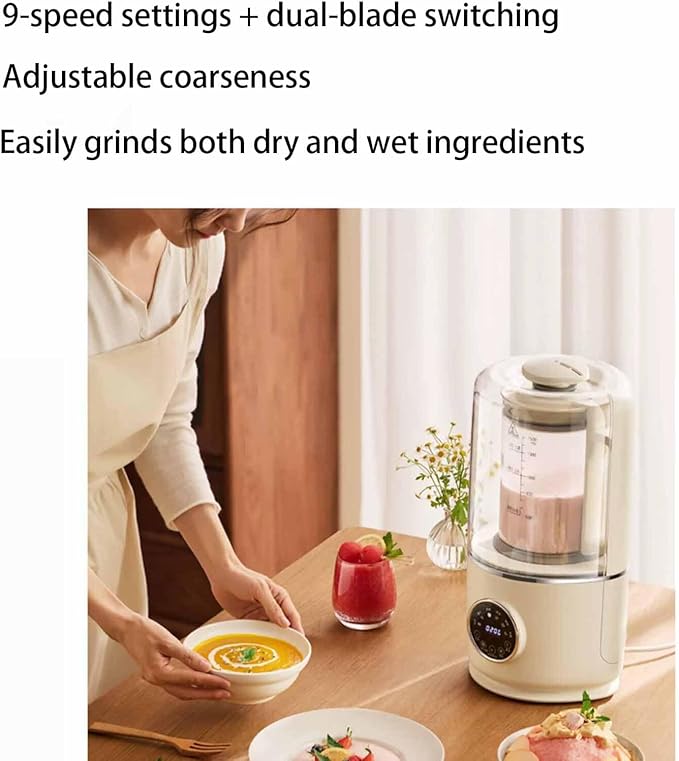Soundproof Cooking Blender with Hot &amp Cold Function 1100ml Filter-Free Soy Milk Maker 8-Speed Blender with Temperature Control &amp 12H Preset Timer White