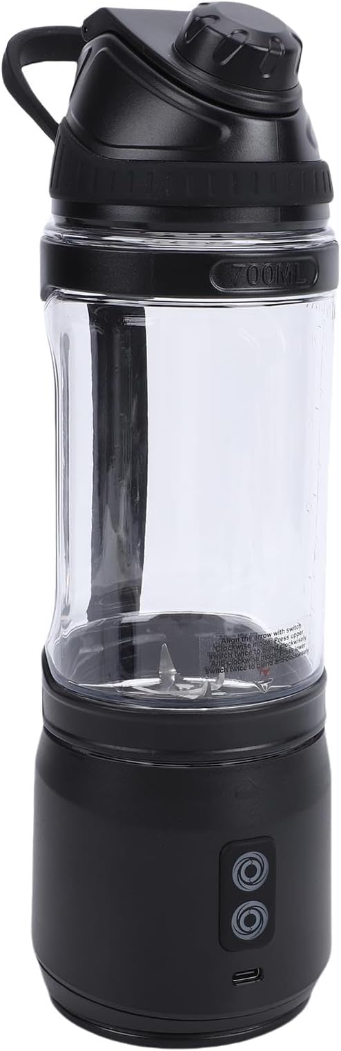 Haofy Portable Blender 700ml Capacity with 240W Motor LED Display for Smoothies and Shakes Cordless Juicer for Gym Home Travel Hiking (700ml)