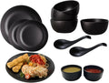Melamine Matt Black Dinner Set for Kitchen Unbreakable Dinnerware Sets for Dining Table (for 2 Person Pack of 12 pcs)…