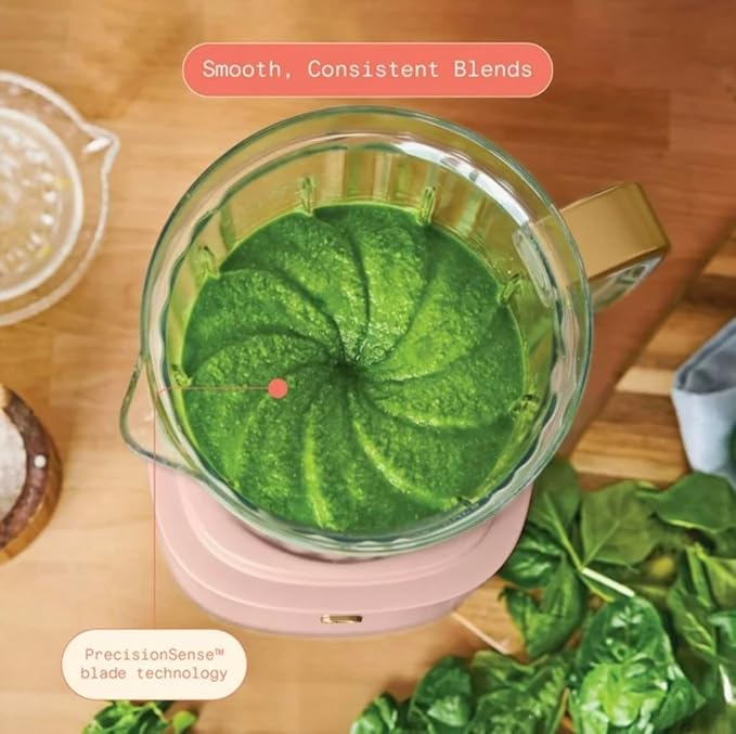 PowerExact Blender System 700-Watt Countertop Blender with 50oz BPA-Free Jar &amp 20oz To-Go Cup-Pink