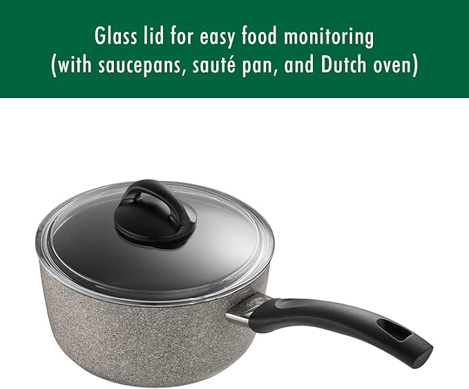 BALLARINI Parma by HENCKELS 10-pc Nonstick Pot and Pan Set Made in Italy Set includes fry pans saucepans sauté pan and Dutch oven with lidGray