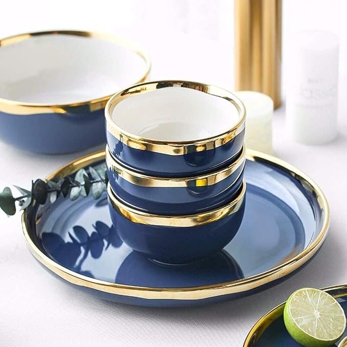 Dinnerware Set Plates and Bowls Sets Plate/Bowl/Spoon | 26 Pieces Phnom Penh Dinnerware Set - Porcelain Combination Set For Restaurant Wedding Gifts