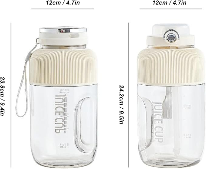 Portable Blender 1.2L Small Blender Citrus Juicer with 2 Lid 18000 rpm Speed Rechargeable Blender for Smoothies Mini Personal Blender Juicer for Travel Camping Gym Office