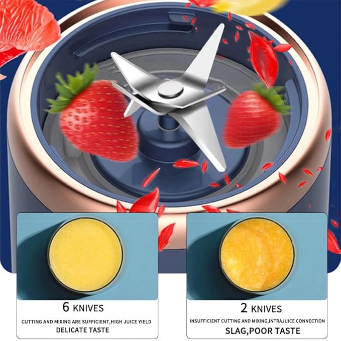 Electric Juice Maker Portable Blender Smoothie Juicer Fruit Machine with 400ml Capacity 1200mAh Rechargeable Battery USB Charging Food-Grade Non- Materials Unique Safety Design Lig