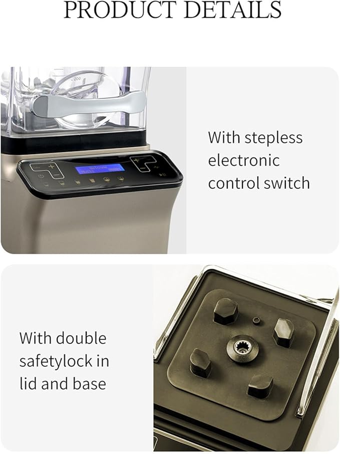 1.8L Ice Crusher Touch Soybean Milk Fruit Juice Regulation Timing Sound Insulation with Cover Milk Tea Shop Smoothie MachineA