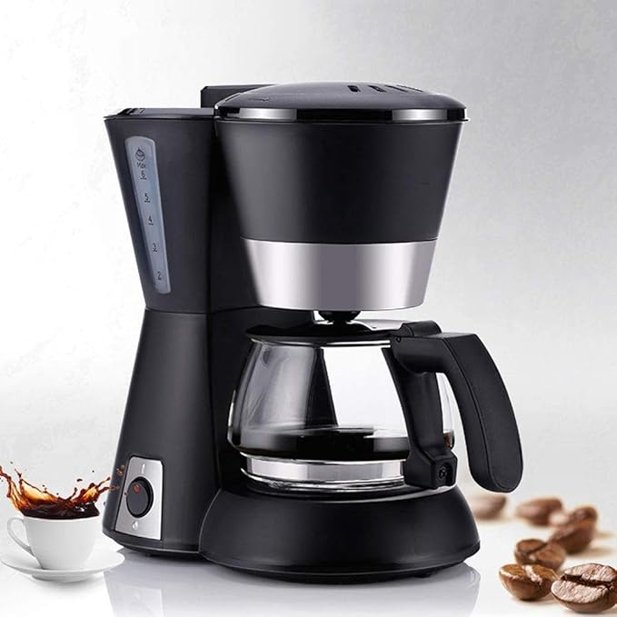 Coffee Machine 650ML Household Office American Style Drip Tea/Coffee Making 6 Cups Coffee Maker 600W Temperature Control Black