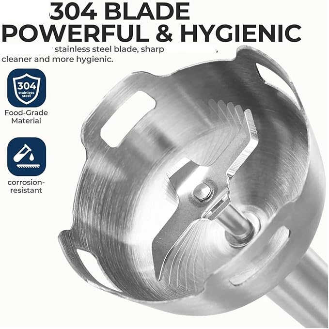 Fit for 6-in-1 Electric Hand Held Stick Blender - Powerful 1500W Immersion Blender with Stainless Steel Blades for Home &amp Kitchen Use(EU PLUG_6 IN 1)