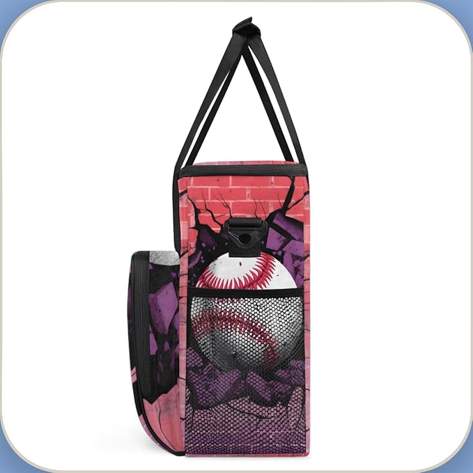 Graffiti Baseball Coffee Maker Carrying Bag Sport Baseball Travel Storage Bag Compatible with K-Mini or K-Mini Plus Single Serve Coffee Brewer Carrying Case with Multiple Pockets &amp Shoulder Stra