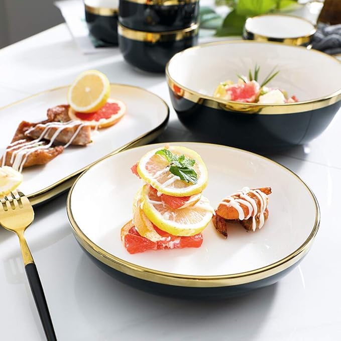 Dinner SetsDinnerware Sets for 2/4/6 - Dinner Plates/Sets - Plate Set - Nordic Style Dishes Set - Plates and Bowlsfor Home Kitchen and DinningCyan White26 Pcs