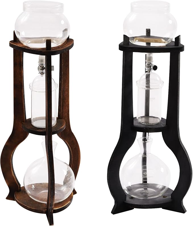 DNYSYSJ Iced Coffee Cold Brew Drip Tower 600ml Coffee Maker Ice Coffee Machine 6-8 Cup (Brown)