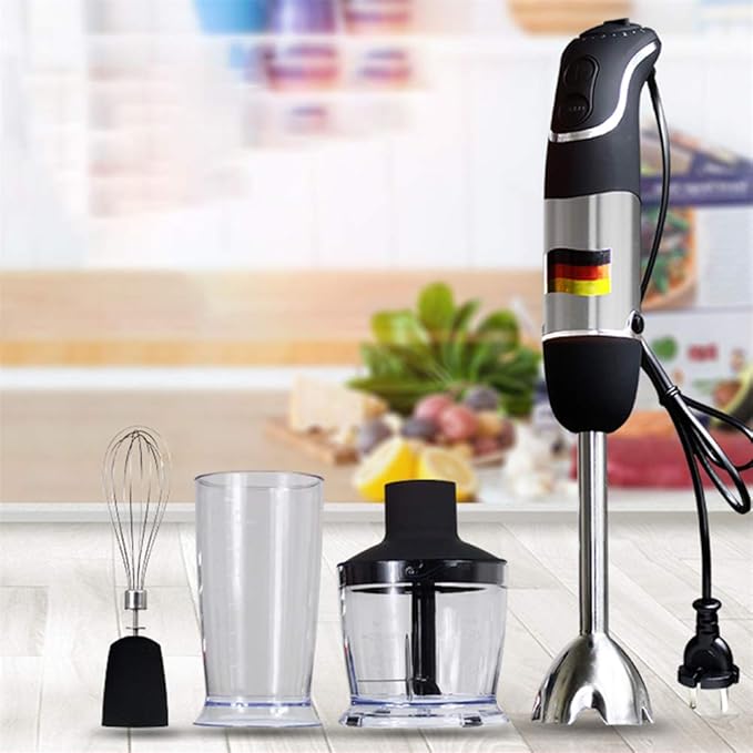 Kitchen Immersion Hand Blender with Stainless Steel Shaft and Blade Rubber Handle All-Copper Motor High Power Smoothies Mixer Cooking Machine