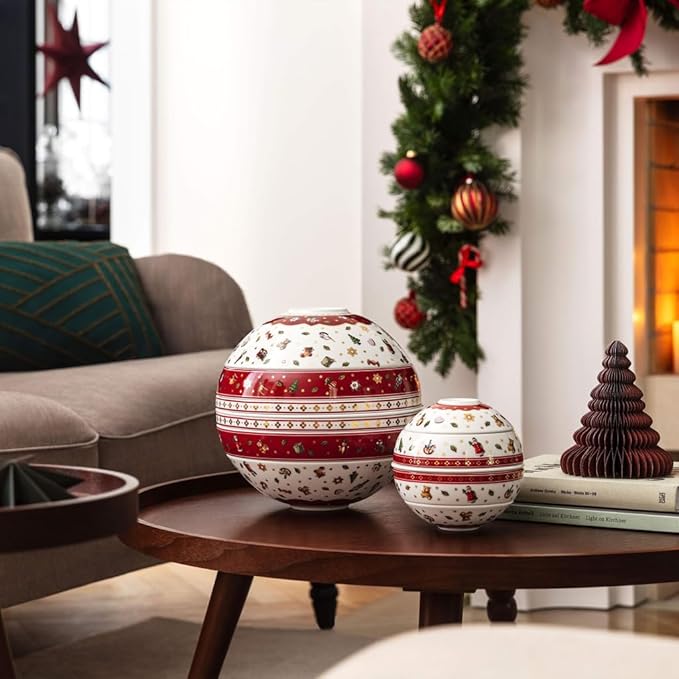 Villeroy &amp Boch Toy's Delight and Iconic Collection La Petite Boule Porcelain Appetizer Set Christmas Tableware Bowl Set 5 Pieces 5.5 in Dishwasher-Safe Multicolored