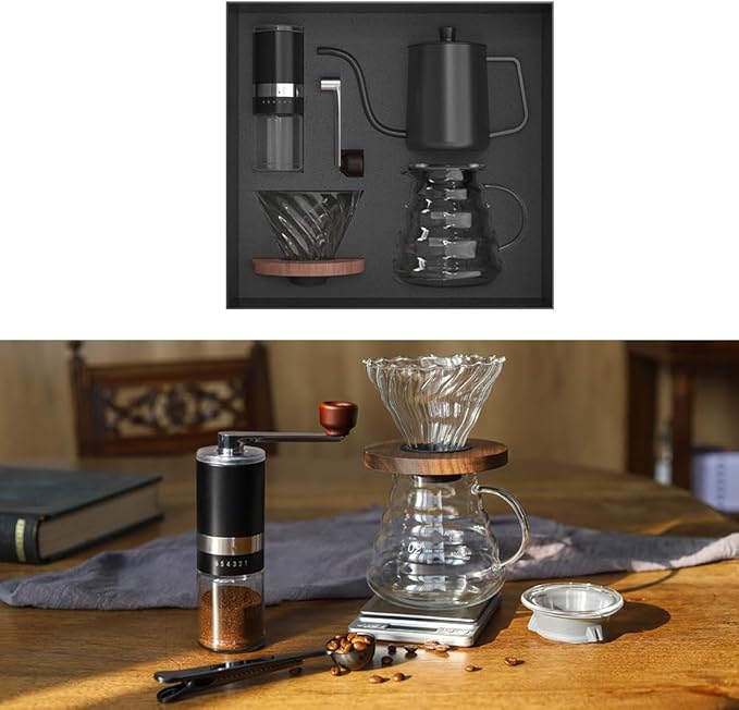 Pour-over Coffee Set with Filter Cup and Travel Coffeepot Outdoor Portable Coffee Maker Kit