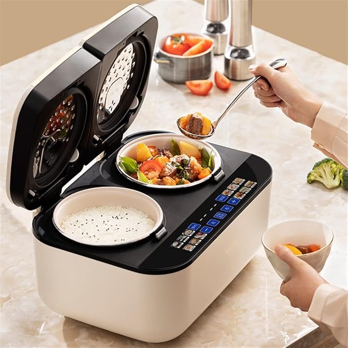 2+2L Double Pot Rice Cooker Smart Touch Panel Home Use Multi-function Non-stick Inner Pot Round Pot Rice Cooker