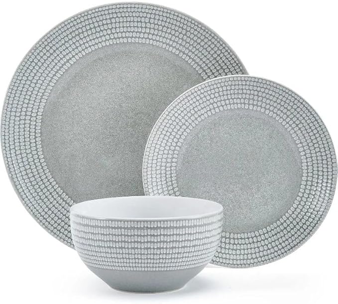 12 Piece Dinnerware Set Service for 4 Dinnerware Set Dishes and Plates Sets Dinner Plate Salad Plate Dinner Bowl