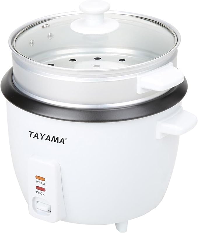 Tayama Rice Cooker with Steam Tray 8 Cups White (RC-8R)