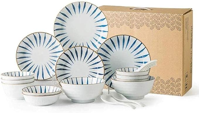 Dishes/Plate/Bowl Set18 Pieces Ceramics Dinner Sets Vintage Hand Painted Porcelain Tableware Set Housewarming Gifts