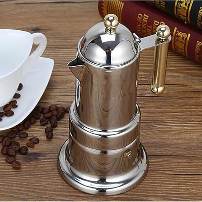 Coffee Press Coffee Maker Stovetop Espresso Maker for Espresso Coffee Stainless Steel Easy to Use And Clean Pots
