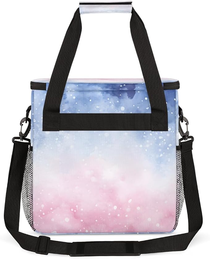 Glitter Coffee Maker Carrying Bag Pink Blue Portable Travel Storage Tote Bag Compatible with K-Mini or K-Mini Plus Single Serve Coffee Brewer Carrying Case with Multiple Pockets &amp Shoulder Strap