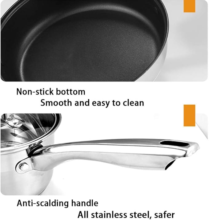 Cookware-Set 5-PieceCooking Pot SetMade of Stainless Steelwith Glass-LidsAll Types of cookers Induction saucekitchen Gourmet Making