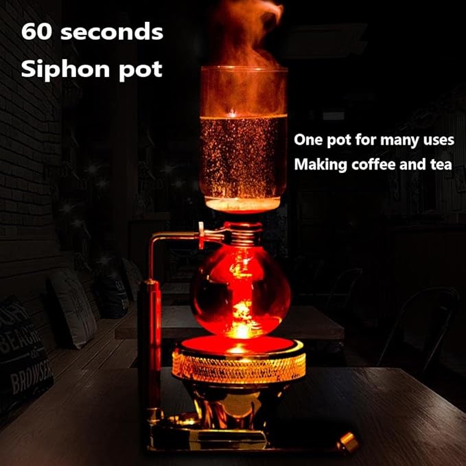 Vacuum Siphon Coffee Maker Manual Coffee Bean Grinder Household Glass Siphon Pot Siphon Type Manual Coffee Maker Coffee Set