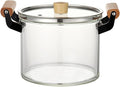 Glass Saucepan with Cover for Cooking Glass Cooking Pot with Lid Glass Handmade Cookware Set Stovetop Pot Simmer Pot for Pasta Noodle Soup Milk Tea Salad5.5l