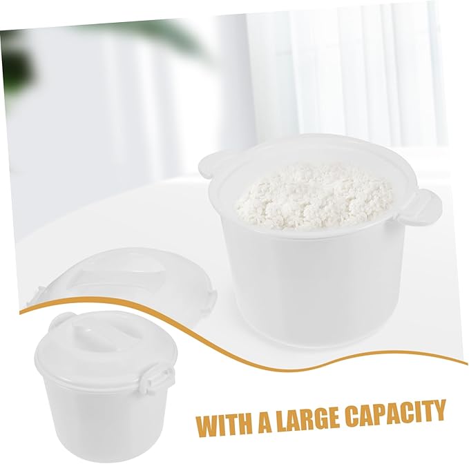1Set Microwave Rice Cooker with Lid Portable Rice Container for and Steaming for Family Meals Reusable Kitchen Tool for Prep