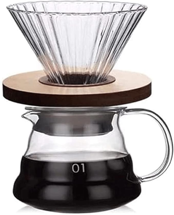 Habiba Iced Drip Coffee Maker Modern Iced Coffee Maker High Heat Resistant Coffee Maker Simple to Use Creative Multifunctional Pour Over Coffee Maker Reusable