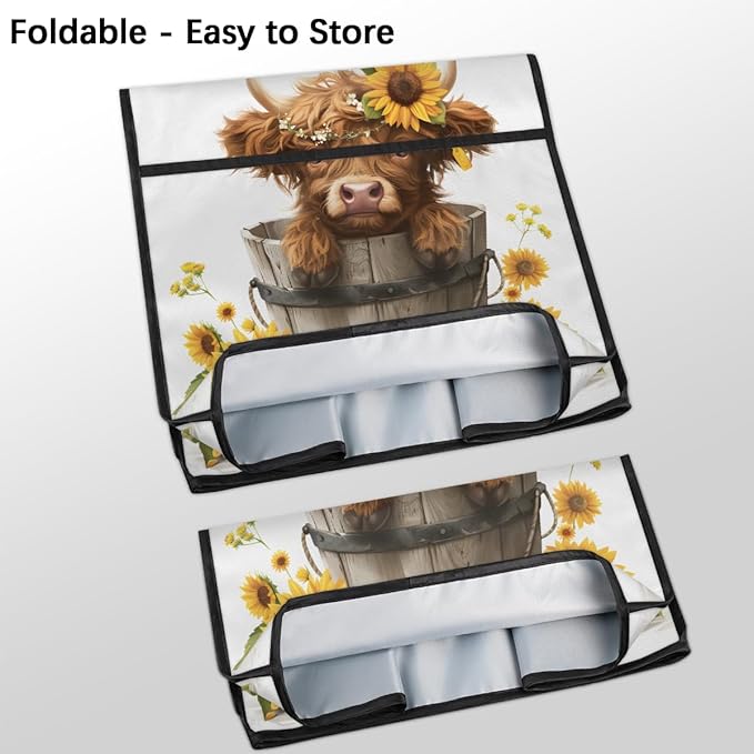 cfpolar Kitchen Aid Mixer Cover Compatible with 6-8 Quarts Sunflower Cute Highland Cattle Stand Mixer Cover Kitchen Aid Mixers Accessories Appliance Organizer Bag Dust Covers with Zipper Pocket