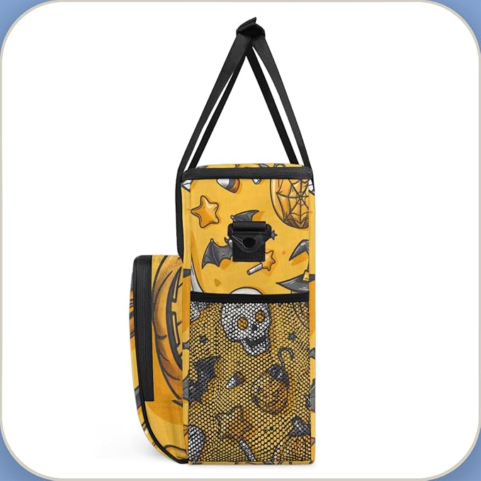 Halloween Pumpkin Coffee Maker Carrying Bag Abstract Pumpkin Travel Storage Bag Compatible with K-Mini or K-Mini Plus Single Serve Coffee Brewer Carrying Case with Multiple Pockets &amp Shoulder St