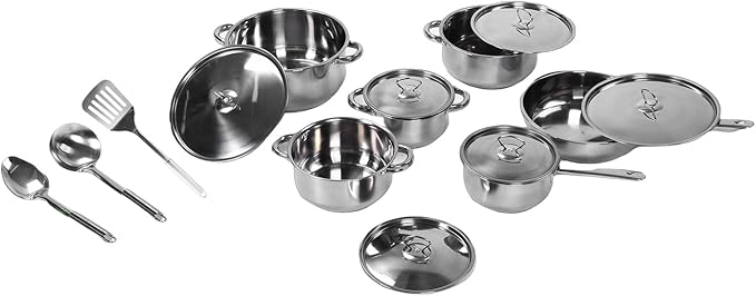 Pssopp Kitchen Cooking Set Cookware Sets Heating Multifunctional Stainless Steel Cookware Set for Home Kitchen Cooking Safe Handling Fast
