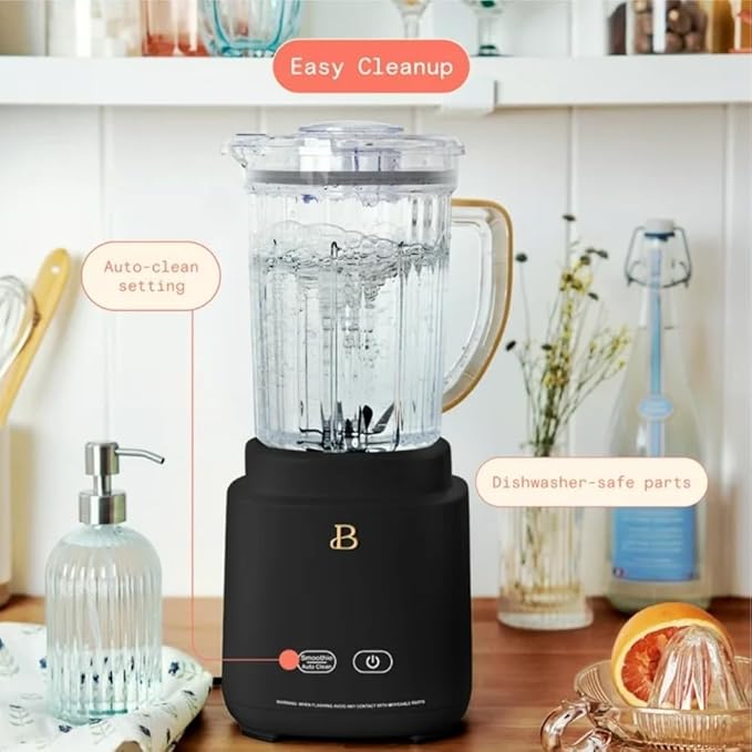 Power Exact Countertop Blender System 700W Motor 50oz Tritan Jar 20oz To-Go Cup 4 Presets 3 Speeds PrecisionSense Technology (Black)