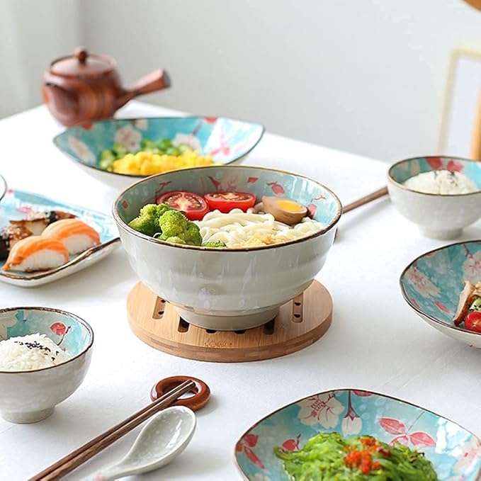 Dinnerware Set Luxury Family Dinner Service Set 11 Pcs Dinnerware Sets Porcelain Tableware Set with Plates Dishes and Bowls Ceramic Dinner Set Microwave and