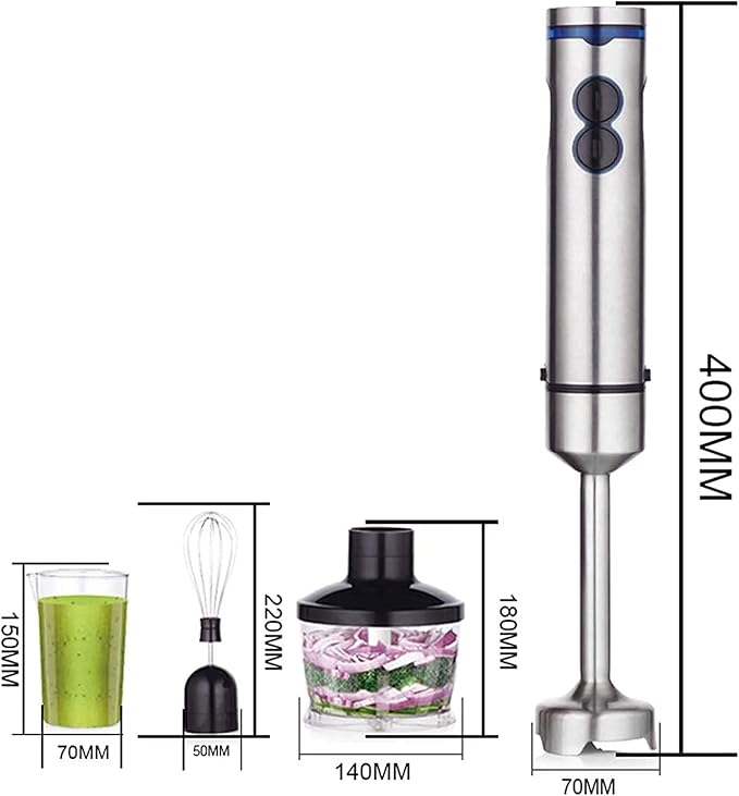Immersion Hand Blender 700W-Stepless Speed 4-in-1 Smart Stick Blender with Mixing Beaker Milk Frother Egg Whisk for Smoothies/Sauces/Soups