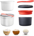 Microwave Rice Cooker 2L Microwave Pasta Cooker with Strainer Lid 2 Layer Non-Stick Microwave Vegetable Steamer Pasta Cooker Dishwasher Safe Rice Steamer for Oats Veggies Pasta