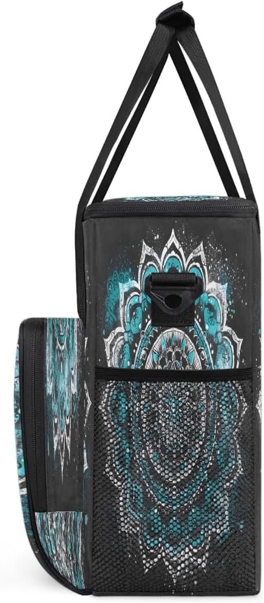 Bohemian Mandala 10 Coffee Maker Carring Bag Travel Carrying Storage Tote Bag Compatible with Keurig K-Mini or K-Mini Plus Portable Single Serve Coffee Brewer Case with Pockets for K-cup Pods