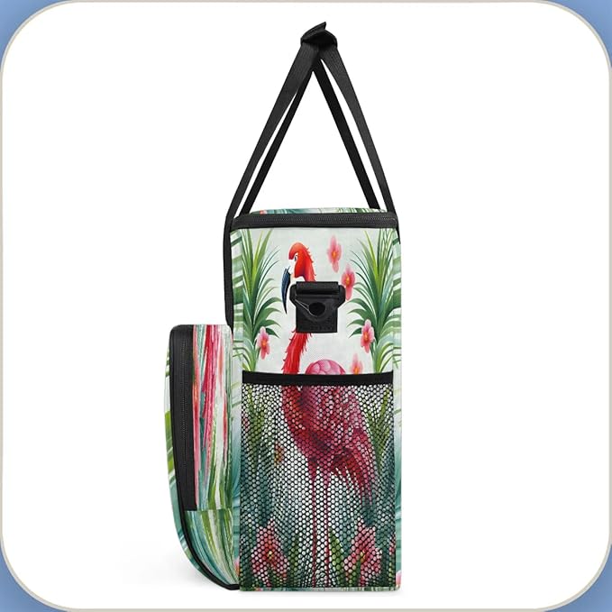 Flowers Summer Flamingo Coffee Maker Travel Bag for K-Mini or K-Mini Plus Single Serve Coffee Brewer Portable Storage Tote Case for Tarvel