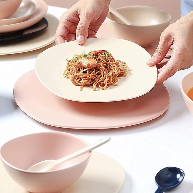 Dinnerware Sets - Luxury Gift Dishes Service Set Ceramics Dinner Sets Porcelain Dinnerware Set of 42 | Cereal Bowl and Steak Plate Set for Wedding Housewarming Gift(B)