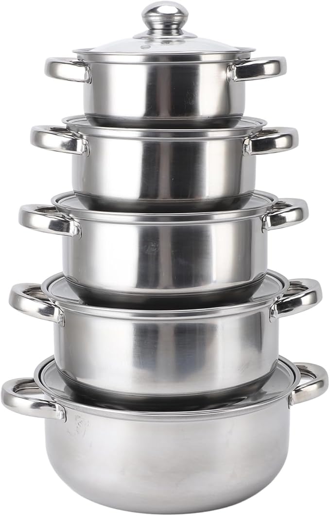 Stainless Steel Cookware Set Elegant and Kitchen Pots for Versatile Cooking