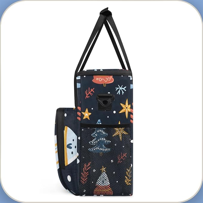 Mystical Tree Coffee Maker Carrying Bag Christmas Festivals Travel Storage Bag Compatible with K-Mini or K-Mini Plus Single Serve Coffee Brewer Carrying Case with Multiple Pockets &amp Shoulder Str