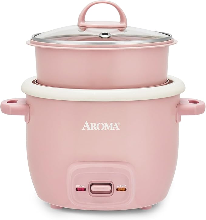 4-Cup Rice Cooker &amp Food Steamer with Nonstick Ceramic &amp Pop-Up Steam Tray (Renewed)