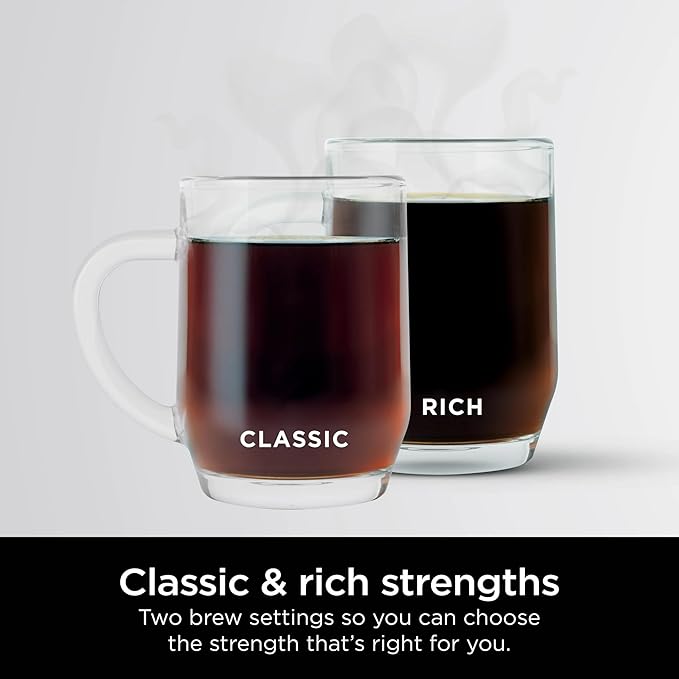Niinja 12-Cup Programmable Coffee Maker Glass Carafe with Classic &amp Rich Brew Styles Adjustable Warming Plate &amp Removable 60‑oz Reservoir