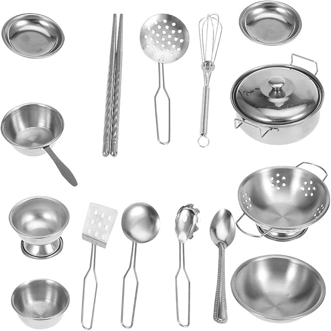 16/18/25pcs Stainless Steel Cookware Set Saucepan Lids Pot Cooking Kitchen(16 pieces)