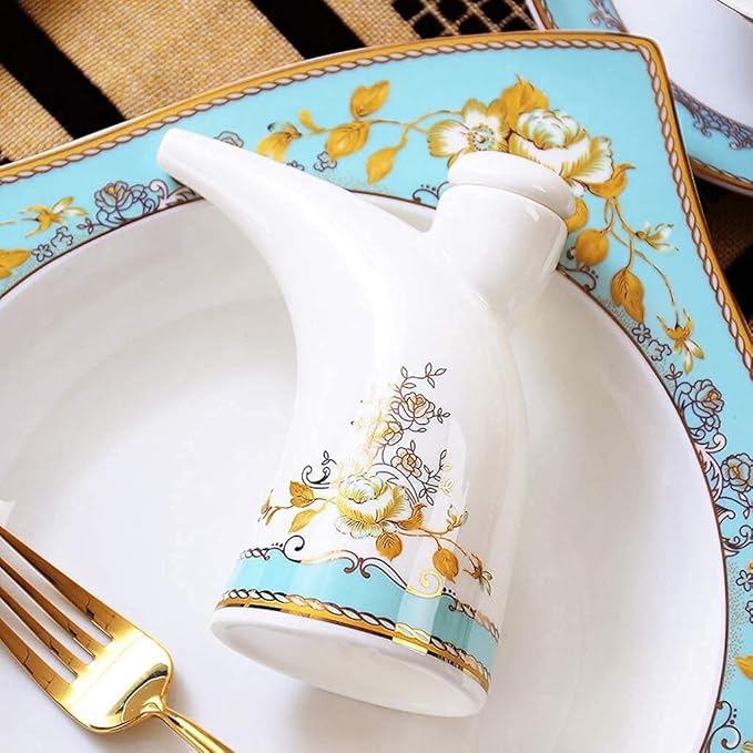 Dinnerware Sets - Luxury Dishes Service Set Ceramics Dinnerware Set with 50-Piece Bowl/Stockpot/Dish/Spoon|Bone China Dinner Sets Porcelain Combination SetOne Color-30piecesOne Color-30pieces