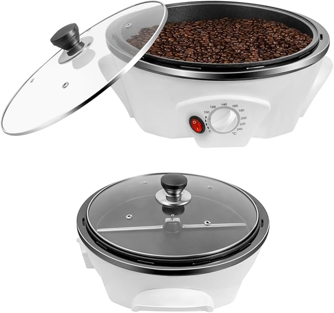 Coffee Bean Baking Machine 110V Electric Coffee Roaster with Timer 800W Adjustable Temperature Household Coffee Bean Roasting Baking Machine 1.1 Lbs Coffee Roasting Tool for Peanuts Soybeans Beans